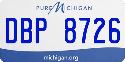 MI license plate DBP8726
