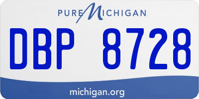 MI license plate DBP8728