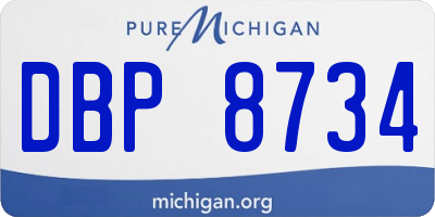 MI license plate DBP8734