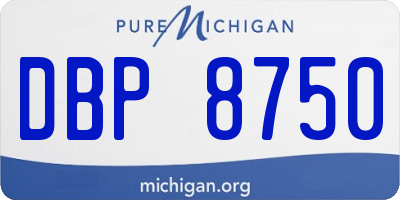 MI license plate DBP8750