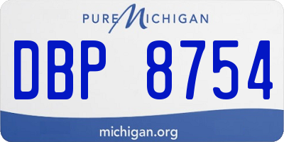 MI license plate DBP8754