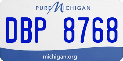 MI license plate DBP8768