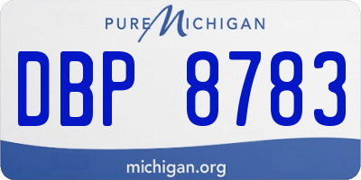 MI license plate DBP8783