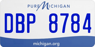 MI license plate DBP8784
