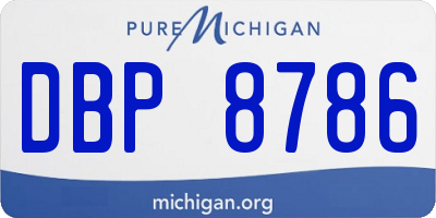 MI license plate DBP8786