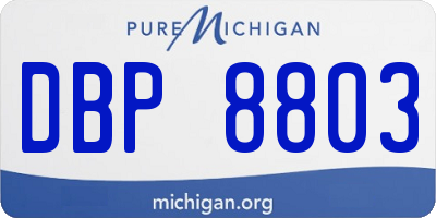 MI license plate DBP8803