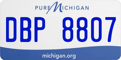 MI license plate DBP8807