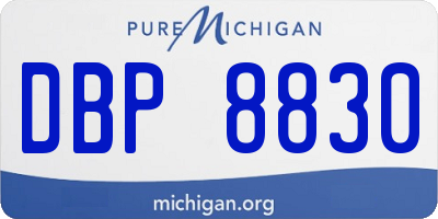 MI license plate DBP8830