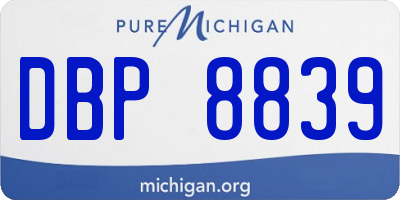 MI license plate DBP8839