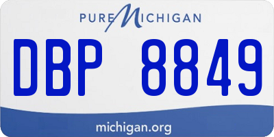 MI license plate DBP8849