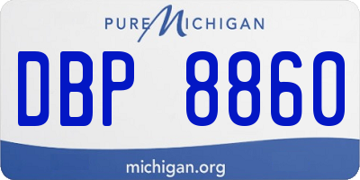 MI license plate DBP8860
