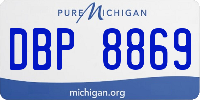 MI license plate DBP8869