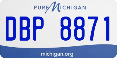 MI license plate DBP8871