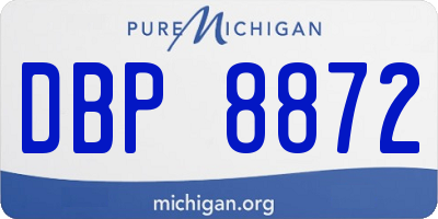 MI license plate DBP8872