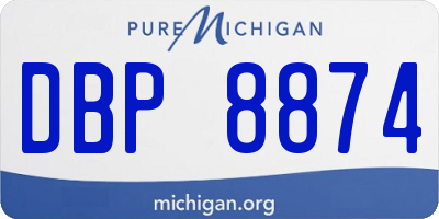 MI license plate DBP8874