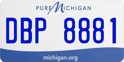 MI license plate DBP8881
