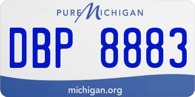 MI license plate DBP8883