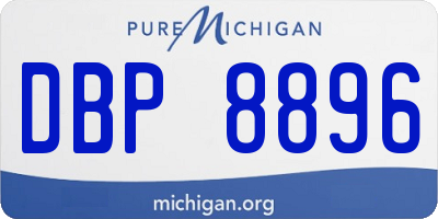 MI license plate DBP8896