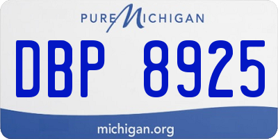 MI license plate DBP8925