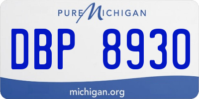 MI license plate DBP8930