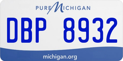 MI license plate DBP8932