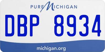 MI license plate DBP8934