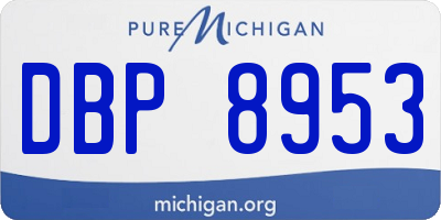 MI license plate DBP8953