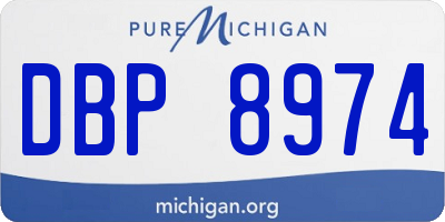 MI license plate DBP8974