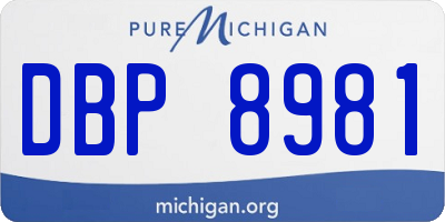 MI license plate DBP8981