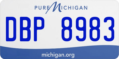 MI license plate DBP8983