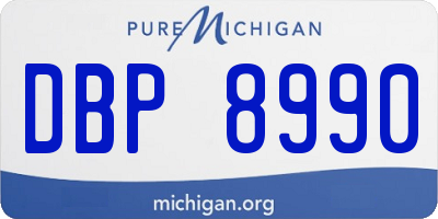 MI license plate DBP8990