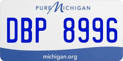 MI license plate DBP8996