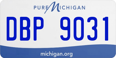 MI license plate DBP9031