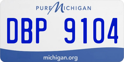 MI license plate DBP9104