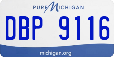 MI license plate DBP9116