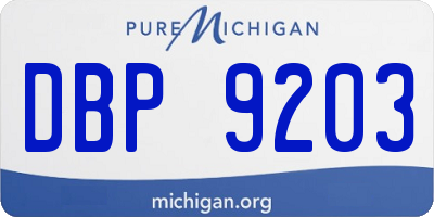 MI license plate DBP9203