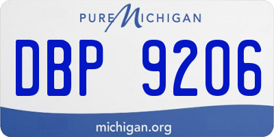 MI license plate DBP9206