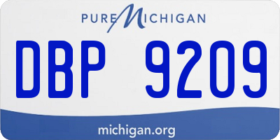 MI license plate DBP9209