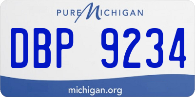 MI license plate DBP9234