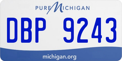 MI license plate DBP9243