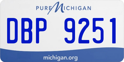 MI license plate DBP9251