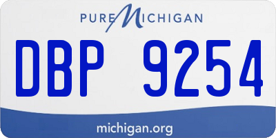 MI license plate DBP9254