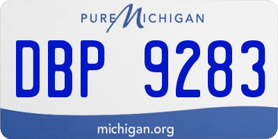 MI license plate DBP9283
