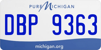 MI license plate DBP9363