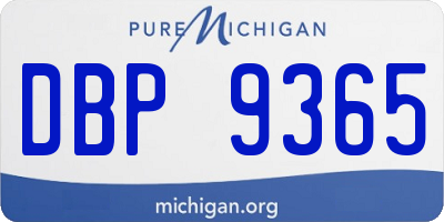MI license plate DBP9365