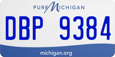 MI license plate DBP9384
