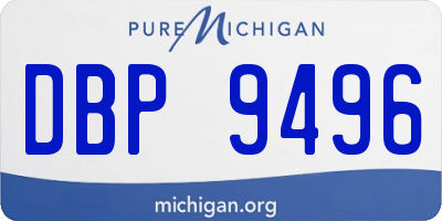 MI license plate DBP9496