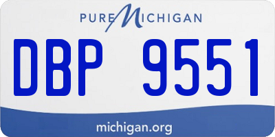 MI license plate DBP9551