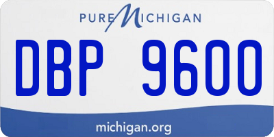 MI license plate DBP9600