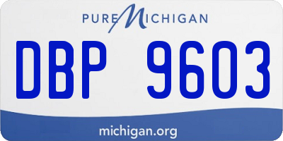 MI license plate DBP9603
